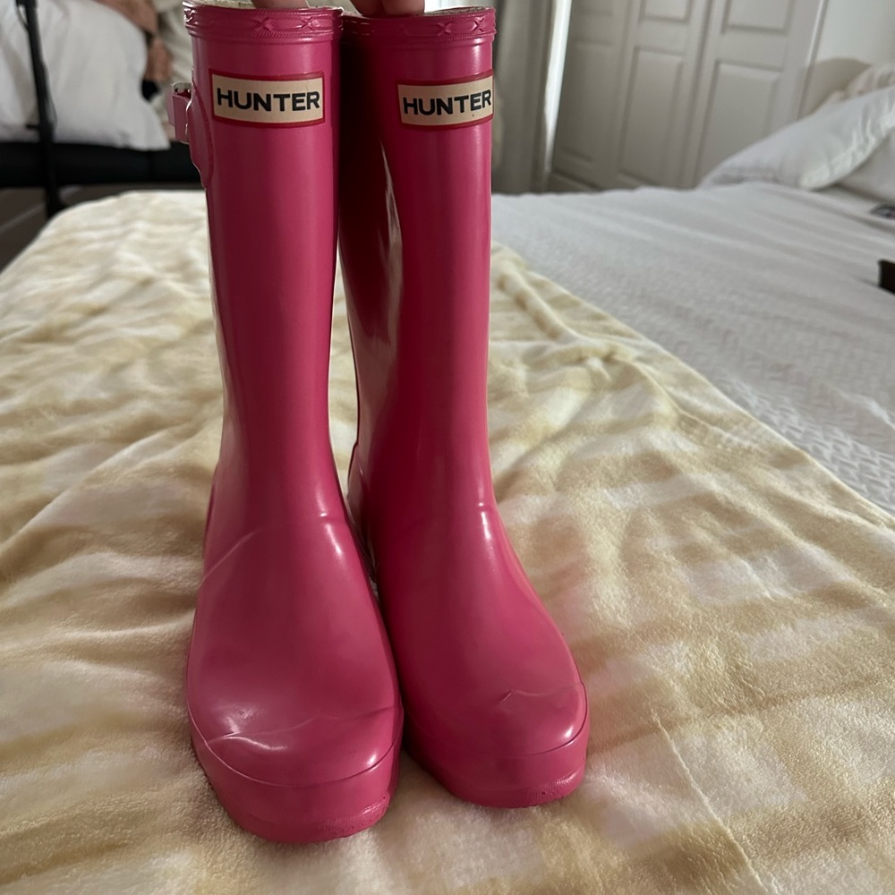Pink hunter boots